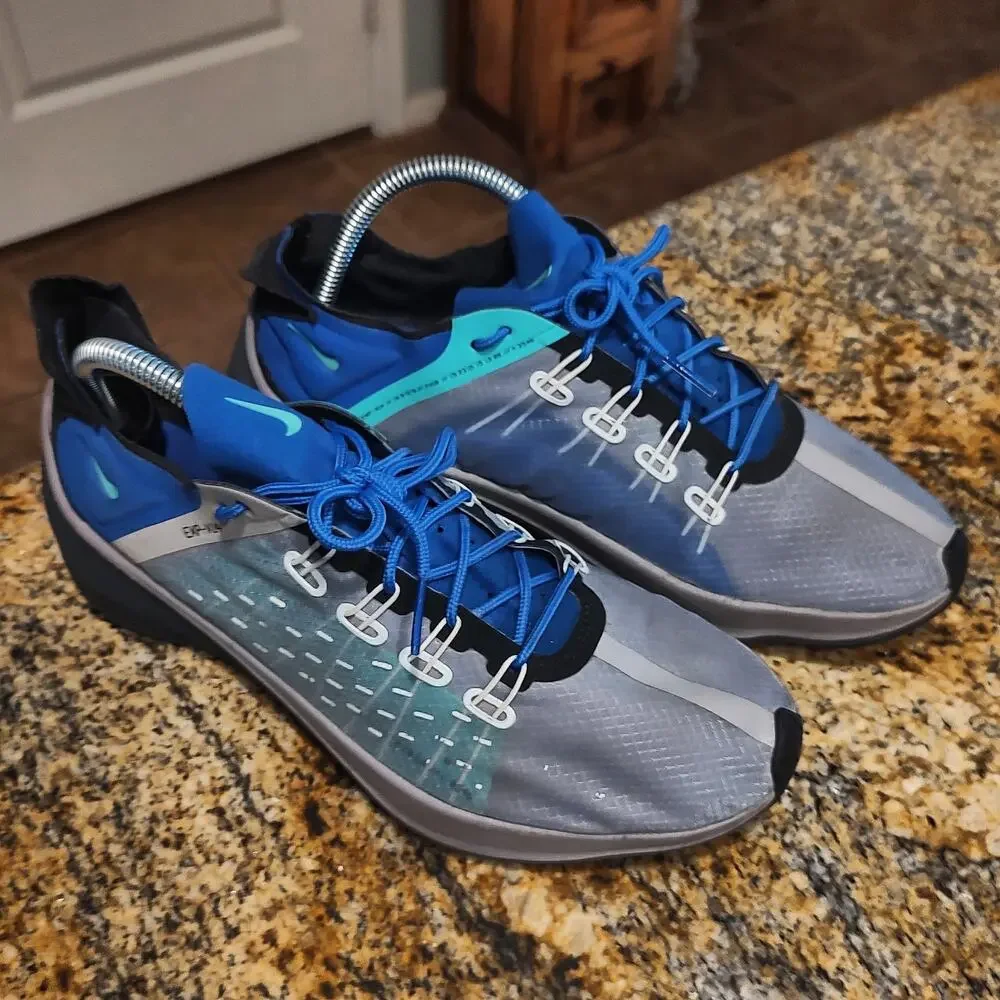 Rare Nike EXP-X14 Sneakers Blue Size 8.5 ID A01554-005 Black Soles 2018